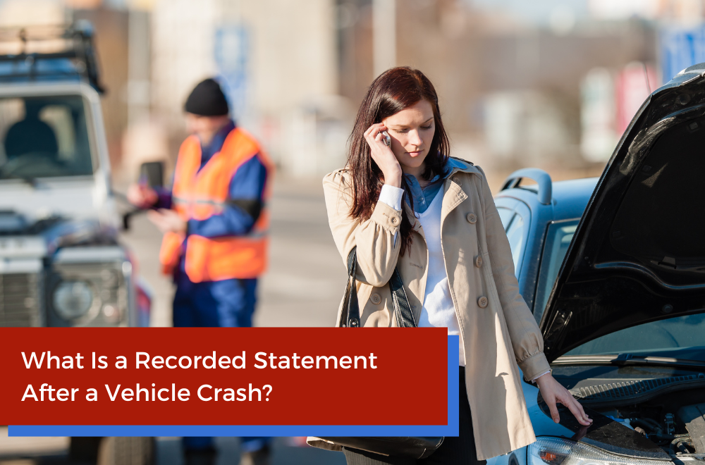 a woman calling a car accident lawyer before giving a statement to the insurance company